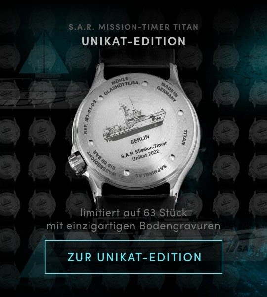 Bild des Sonderboden der SAR Mission-Timer TITAN Unikatedition mit Link zur Uhrenübersicht