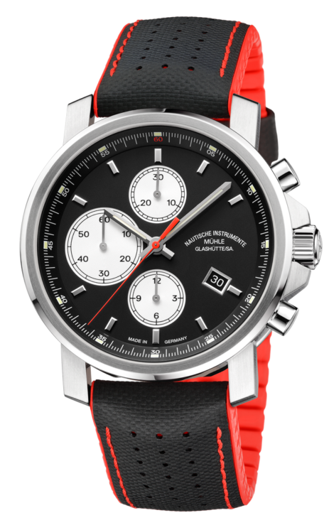 Soldatenabbildung 29er Chronograph mit Leder/Kautschukband