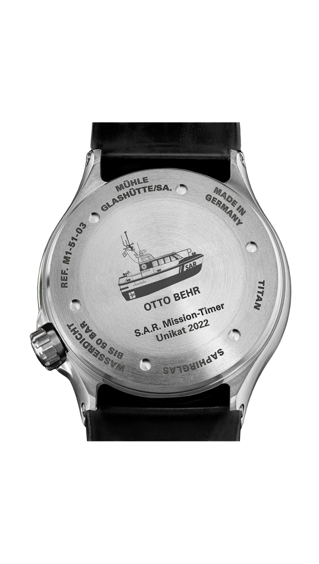 Ansicht Bodengravur S.A.R. Mission-Timer TITAN Unikat 