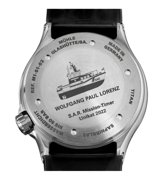 Ansicht Bodengravur S.A.R. Mission-Timer TITAN Unikat 