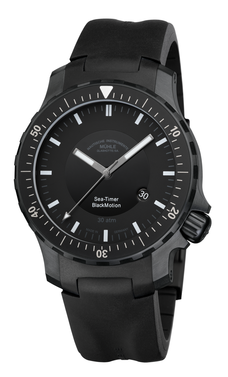 SeaTimer BlackMotion sporty automatic watch MühleGlashütte