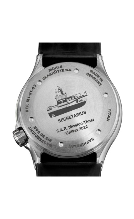 Ansicht Bodengravur S.A.R. Mission-Timer TITAN Unikat 