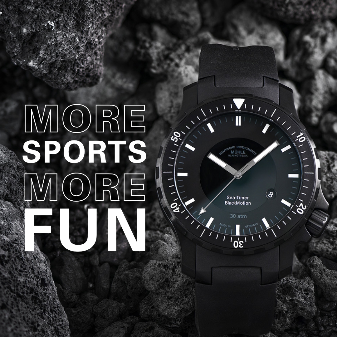 Even more seaworthy: Sea-Timer BlackMotion with rubber strap - Mühle ...