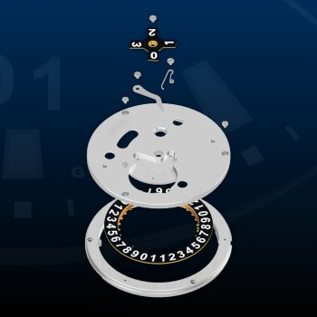 Technische Darstellung des Großdatums-Moduls von Mühle-Glashütte